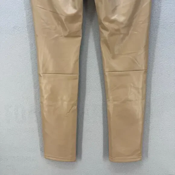 7 For All Mankind Pants Women's XS Tan Faux Leather Preppy Business Casual NWT - Picture 4 of 15